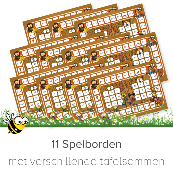 Bingospelborden Bingo Voor Tafels T M Thema Herfst Jufbijtje Nl