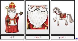 Woordkaarten Sinterklaas met lidwoord