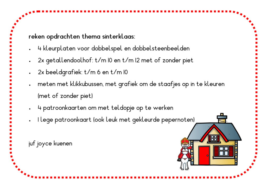 het doel Keuze strijd Sinterklaas rekenbundel; juf Joyce (kleuters/groep 3) - jufbijtje.nl