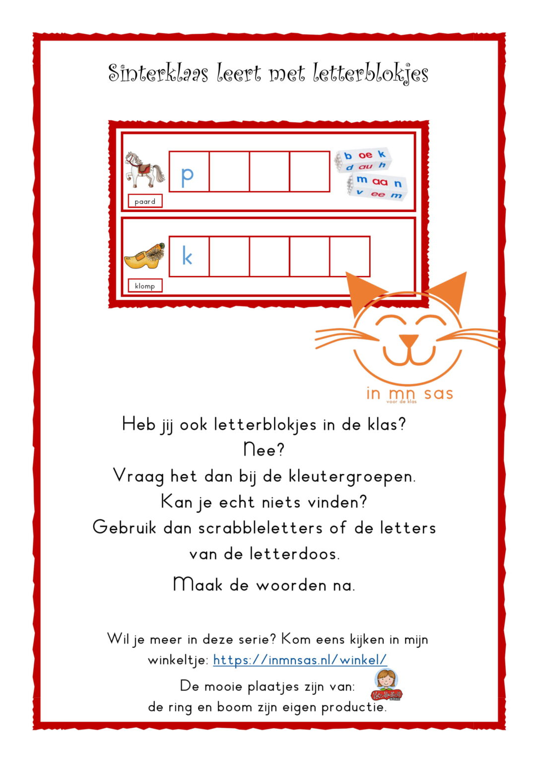 Sinterklaas Leert Met Letterblokjes; Juf Saskia - Jufbijtje.nl