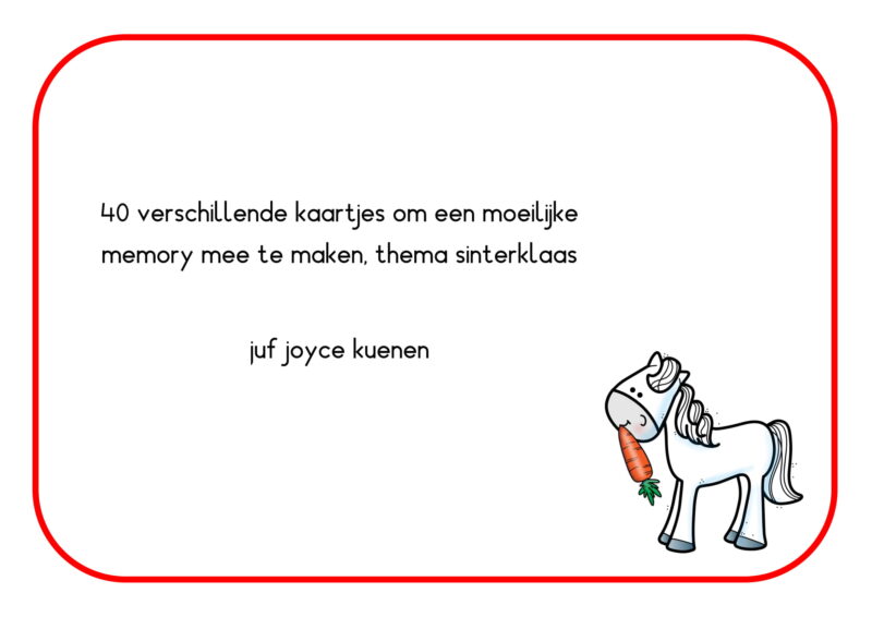 Moeilijkere Memory Sinterklaas Juf Joyce Jufbijtje Nl