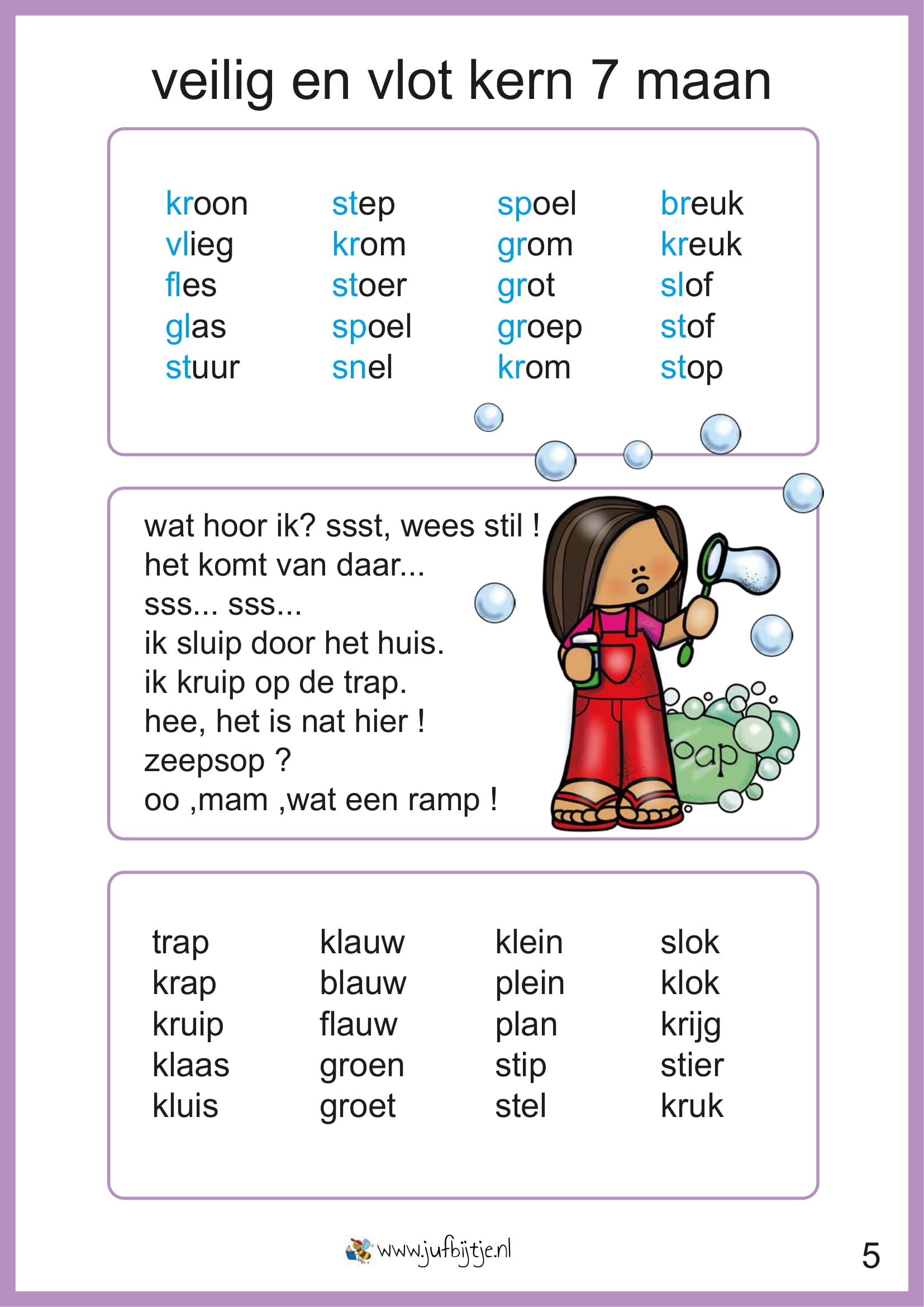 Groep 3 Kim VLL Veilig En Vlot Kern 7 Maan5-1 - Jufbijtje.nl