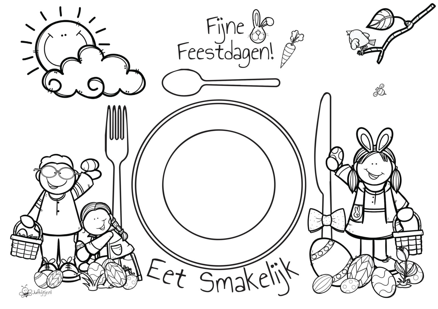 Juf Bijtje Meerdere Placemats Voor Paasontbijt Of Lunch In De Klas Versie Jufbijtje Nl